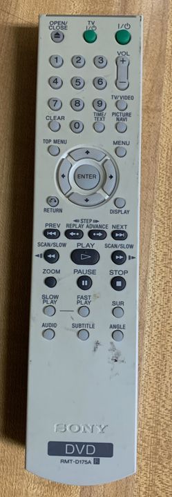 Original SONY RMT-D175A DVD Remote Control