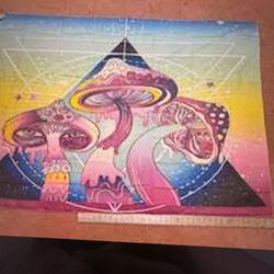 New Fabric Tapestry Mushroom Trippy Hippy Room Decor 