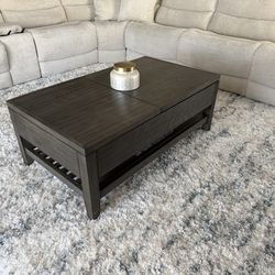 Lift Top Coffee Table with Hidden Storage Modern Wood Finish