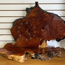 Natural Wooden Carved Clock