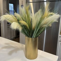 Beautiful Artificial Plants 6 Pack Faux Fake Grass Shrubs Plant Flowers  for House Home Indoor Outdoor Office Room Gardening Indoor Décor-White with G