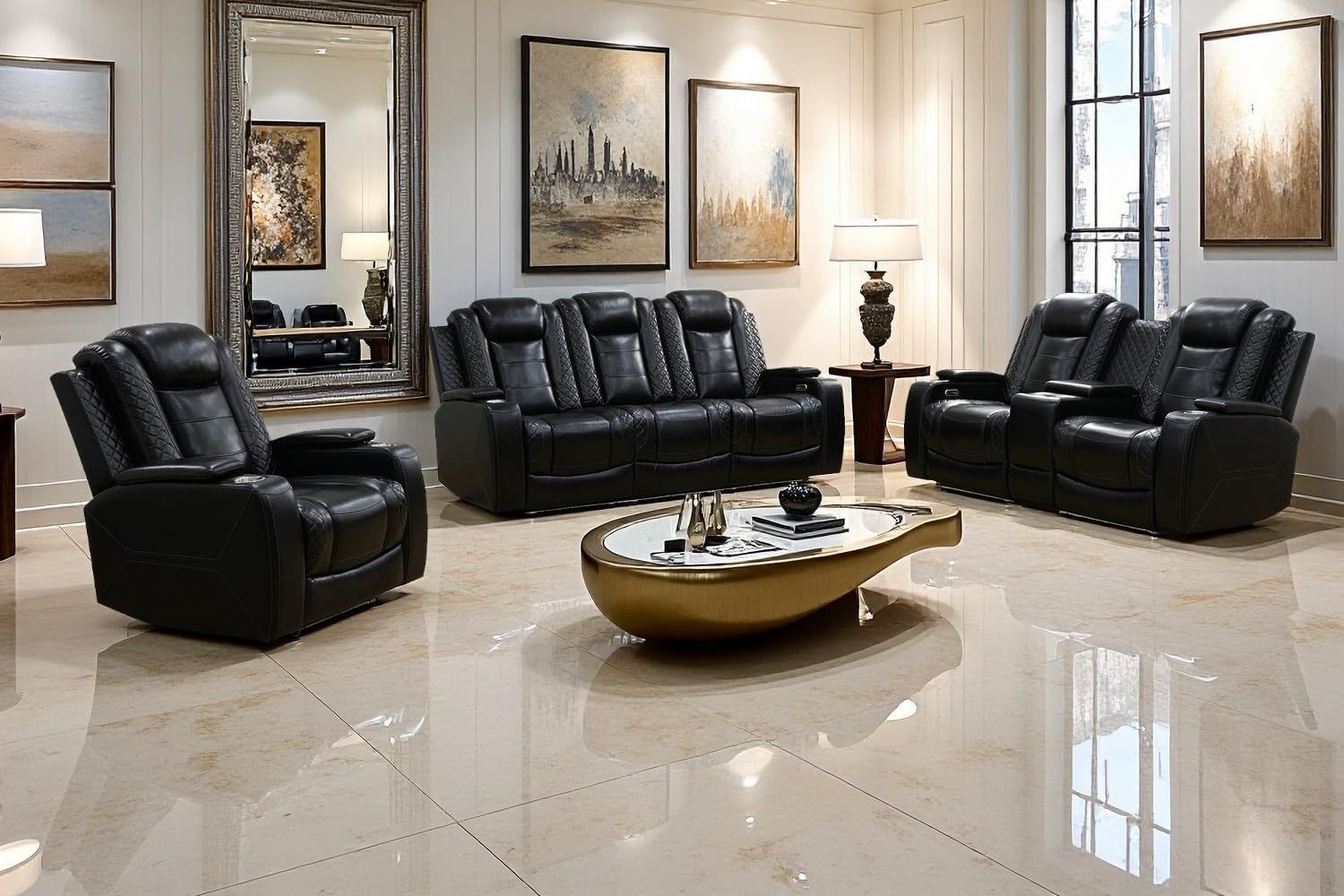 New Power Reclining Couch 3-Pc Set — Sofa • Loveseat • Chair