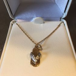 New gold sandal necklace