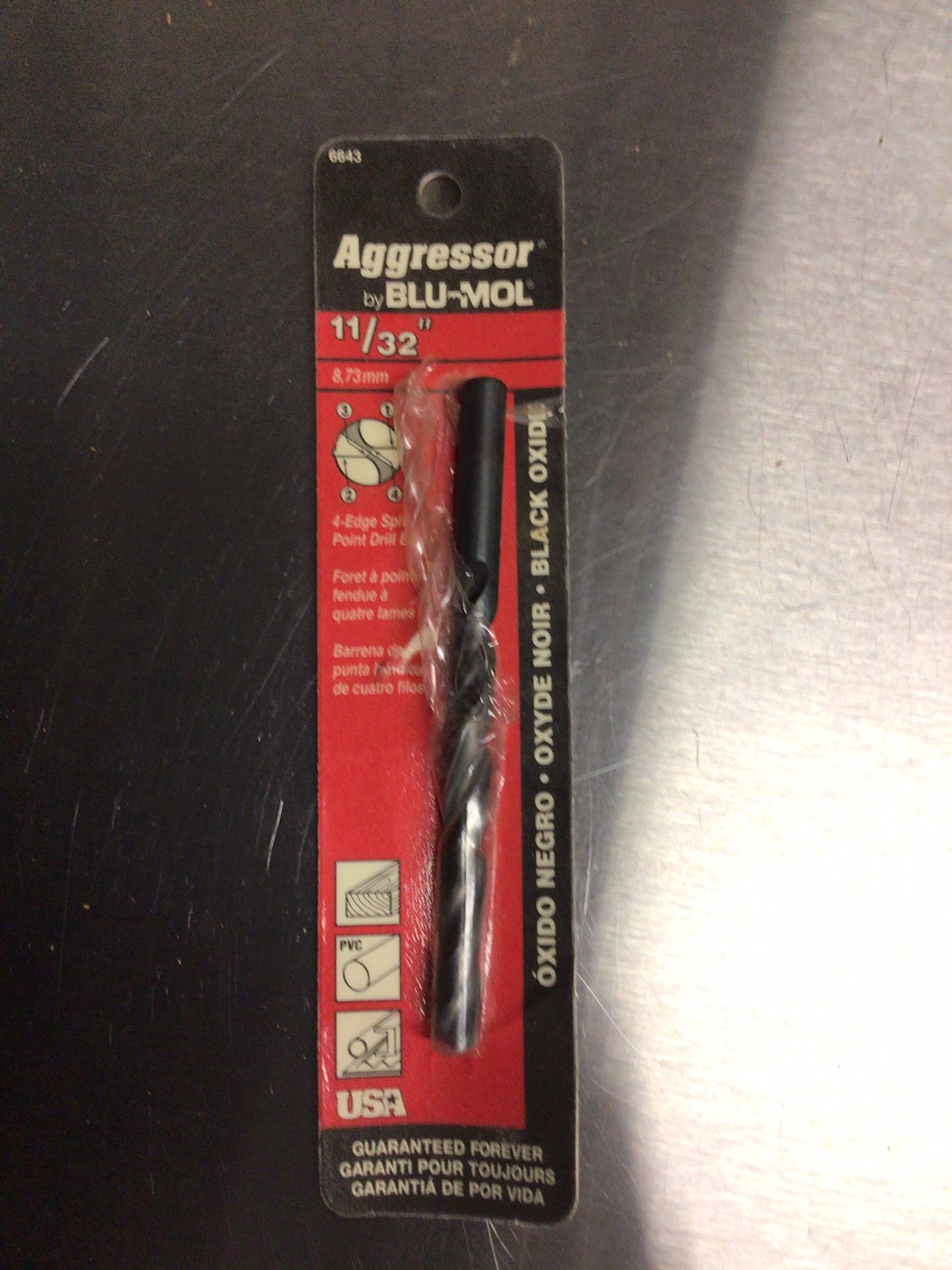 4-Edge Split Point Drill Bit 11/32” (Aggressor by BLU-MOL)
