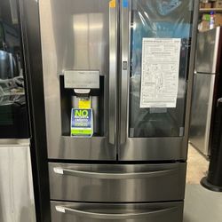 LG Black Stainless Refrigerator Instaview VU