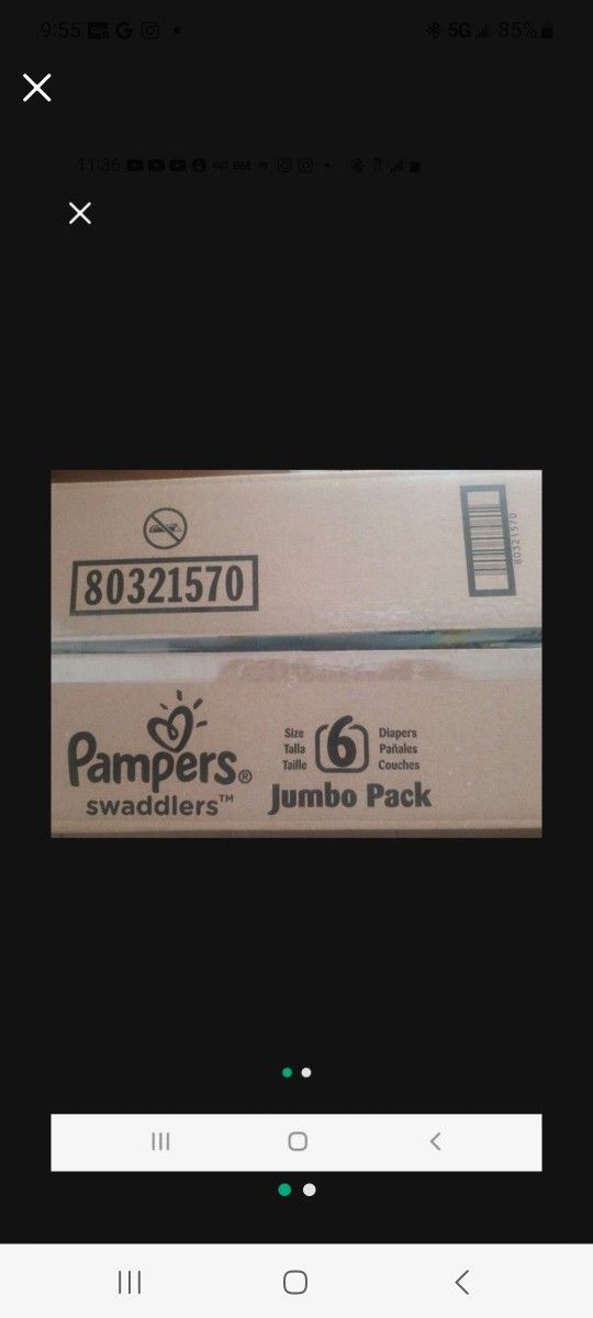 Size 6 Swaddlers Pampers 