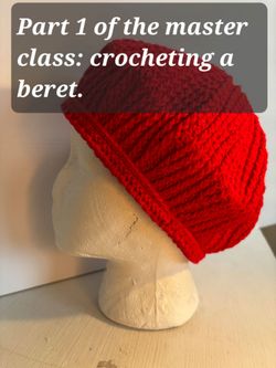 Handmade Crocheted Red Beret Hat