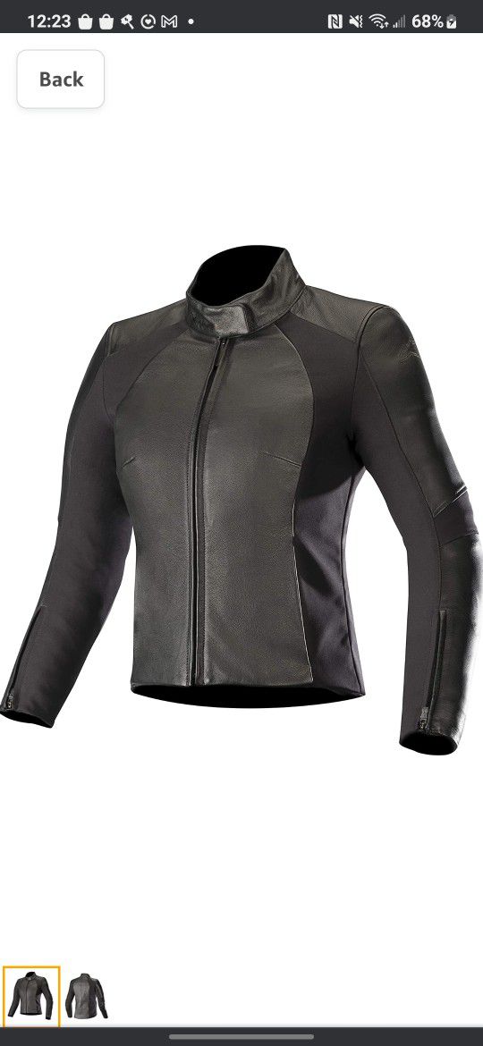 Alpinestars Women's Vika V2 Leather Street Motorcycle Jacket, Black, 44

