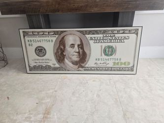 X Large $100 Bill Wall Art Print