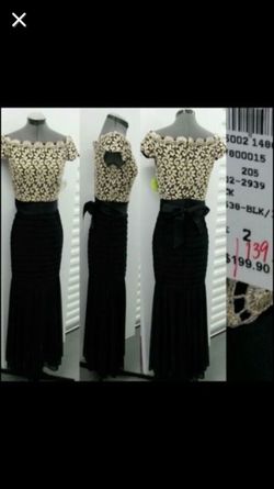 Beautiful size 2 black and off white dress