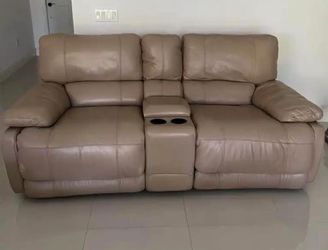 Cindy Crawford Dual Leather Reclining Sofa