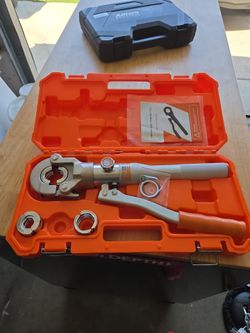 Copper Tube Fittings Hydraulic Pipe Crimping Tools with 1/2",3/4" and 1" Jaw Copper Pipe Press Crimper Pressing Pliers,with Pipe Cutter