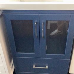 24” Bathroom Vanity Cabinet Solid Wood Acrylic Top Ready For Pick Up 