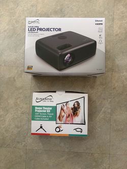 Supersonic LED Projector movie Theater kit 100 inch screen Tripod ~ NEW ~