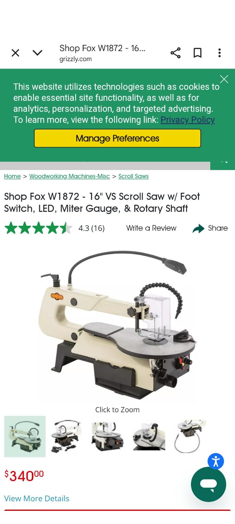 Scroll Saw w/Foot Switch 