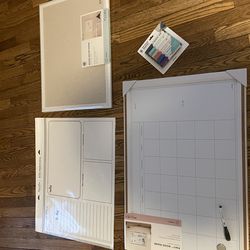 Dry erase calendar, bulletin board & weekly organizer