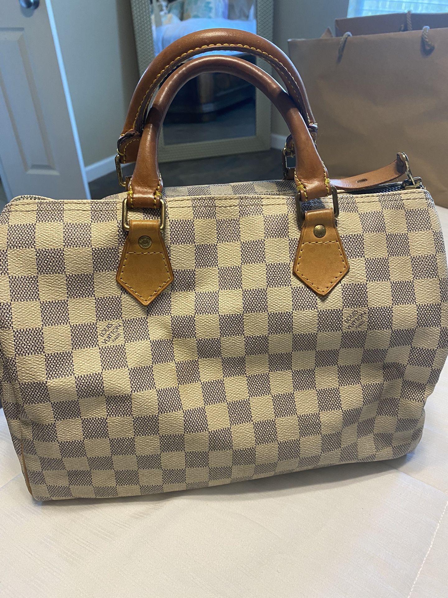 Louis Vuitton LV Damier Azur Speedy 30 (with strap) – allprelovedonly