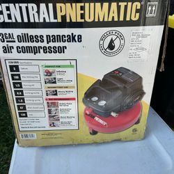 Central Pneumatic 3 Gal Oilless Pancake Air Compressor