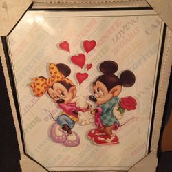 Valentine’s Gift: Micky & Minnie ! Framed 