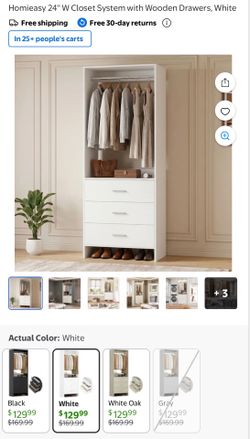 Closet System with Wooden Drawers
