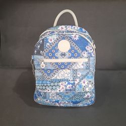 Kipling Rose KI0307 Blue and White Mini Backpack - Pretty Patchwork Style
