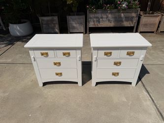 REFINISHED Pair of nightstands "pale oak" +dovetail drawers $349 CAN DELIVER!