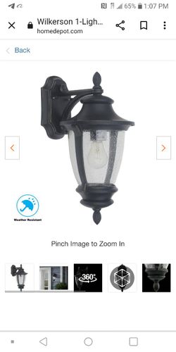 Wilkerson 1-Light Black Outdoor Wall Lantern Sconce

