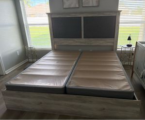 King size bed frame with box springs