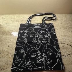 Sephora Black & White Canvas Tote Bag 