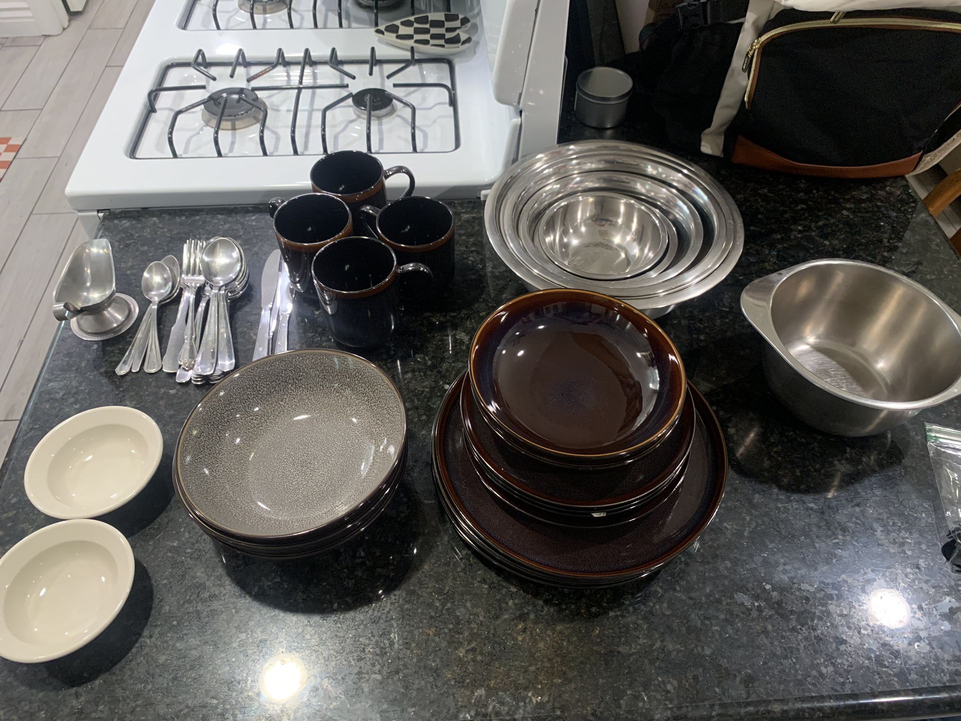 Dark Matching Ceramic Dish Set
