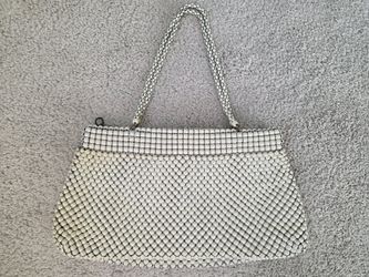 Vintage 1940s 1950s Whiting & Davis Alumesh White Metal Mesh Handbag Purse USA
