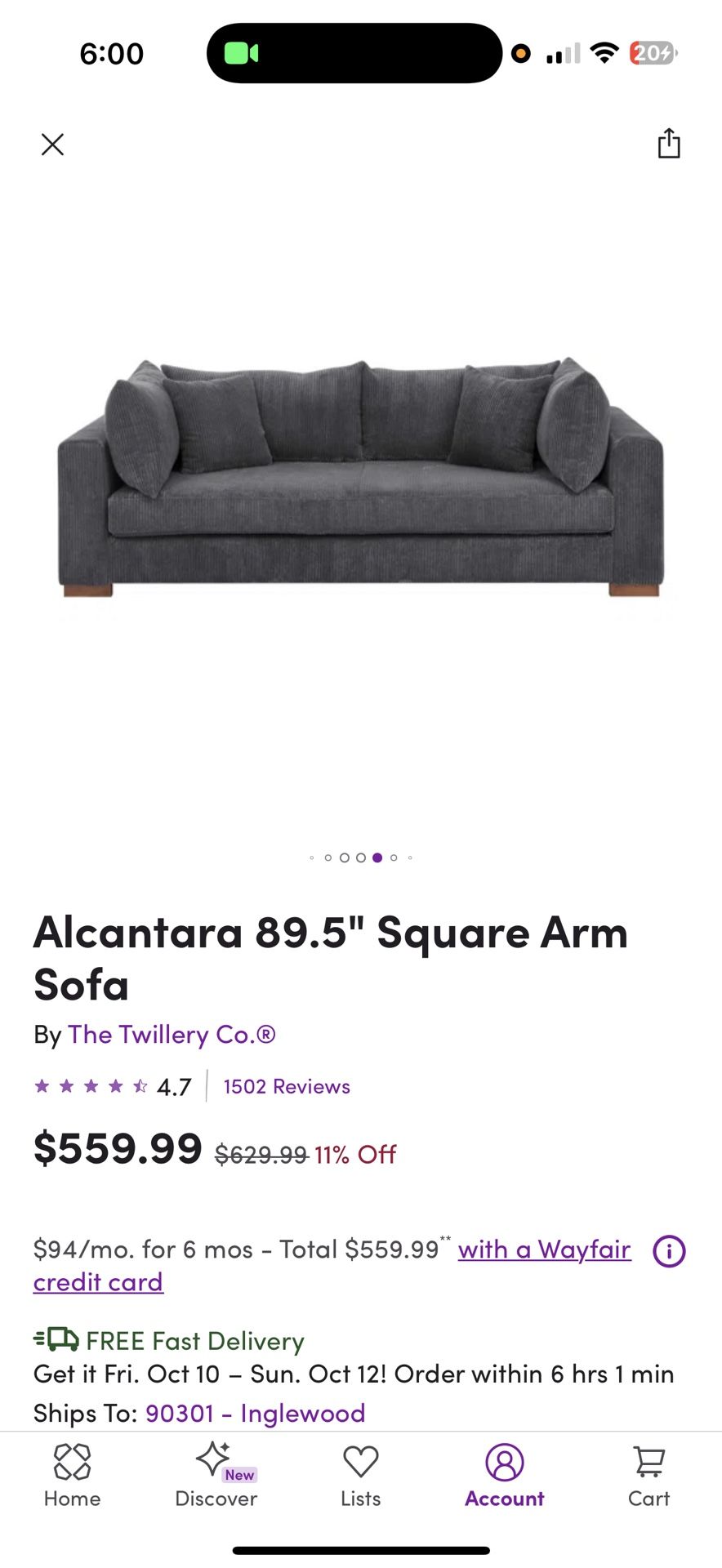 Alcantara Sofa