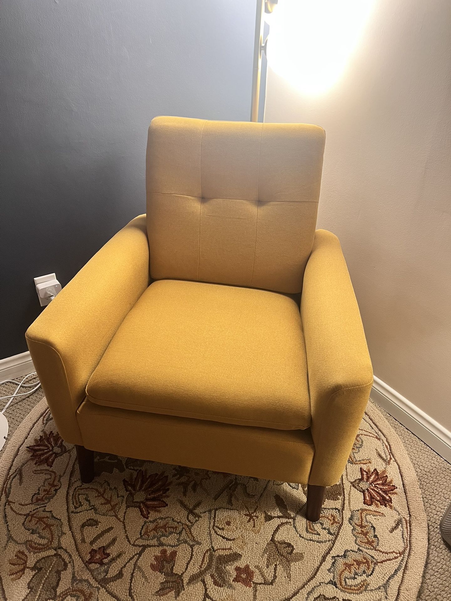 Upholstered Armchair (Yellow)