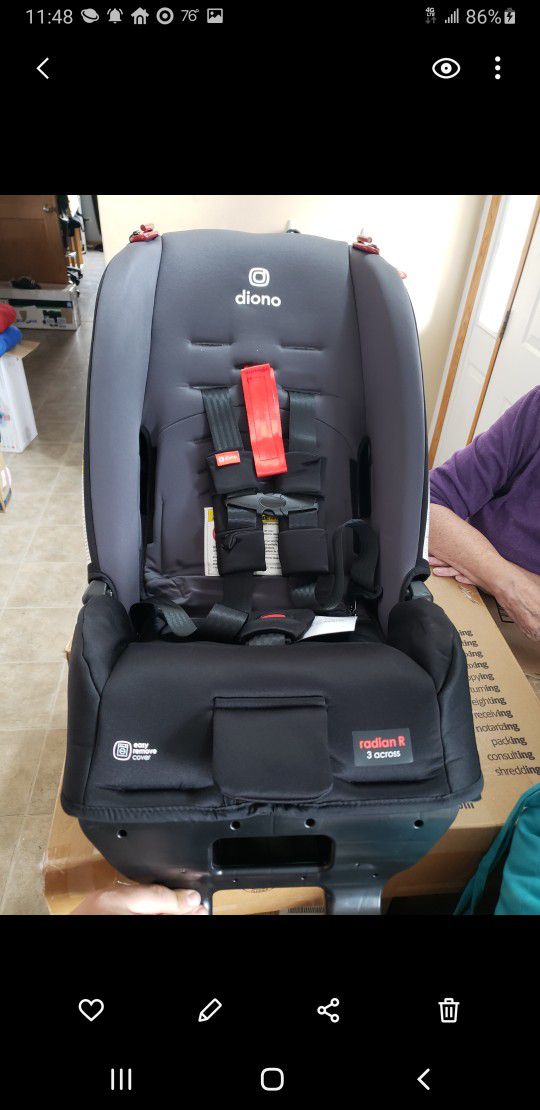 New In Box Diono Radian 3R Booster Seat.  Only Seat You Need From Newborn To 10 Years Old.