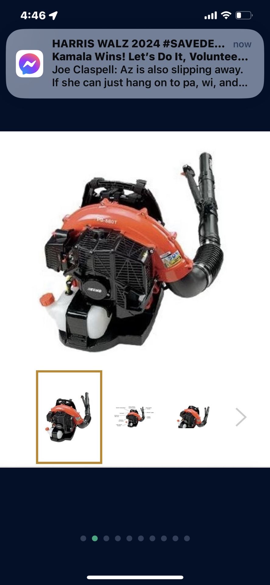 Backpack Leaf Blower Echo 500series