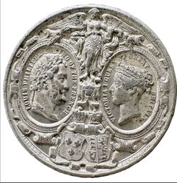 1844 Visit of Louis Philippe to London – White Metal Medal – 38mm, 19g