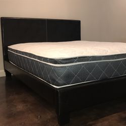 Brand New Black Queen Size Platform Bed Frame With New Pillow Top Mattress/Fast Delivery