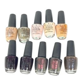 OPI Nail Lacquer Lot 10 Lincoln Park After Dark Nude Glitter Metallic 0.5oz