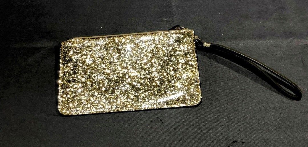 Kate Spade Gold Glittery Wristlet