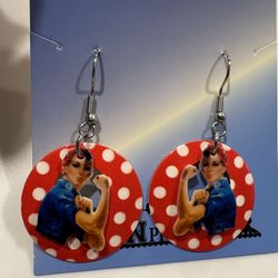 Rosie The riveter Earrings 