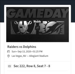 RAIDERS TICKETS