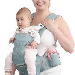 NEW IN BOX Baby Carrier with Hip Seat for Newborn to Toddler, 6-in-1 Ergonomic Infant Carrier for 0-36 Month Baby, All Positions Soft Breathable Mesh 