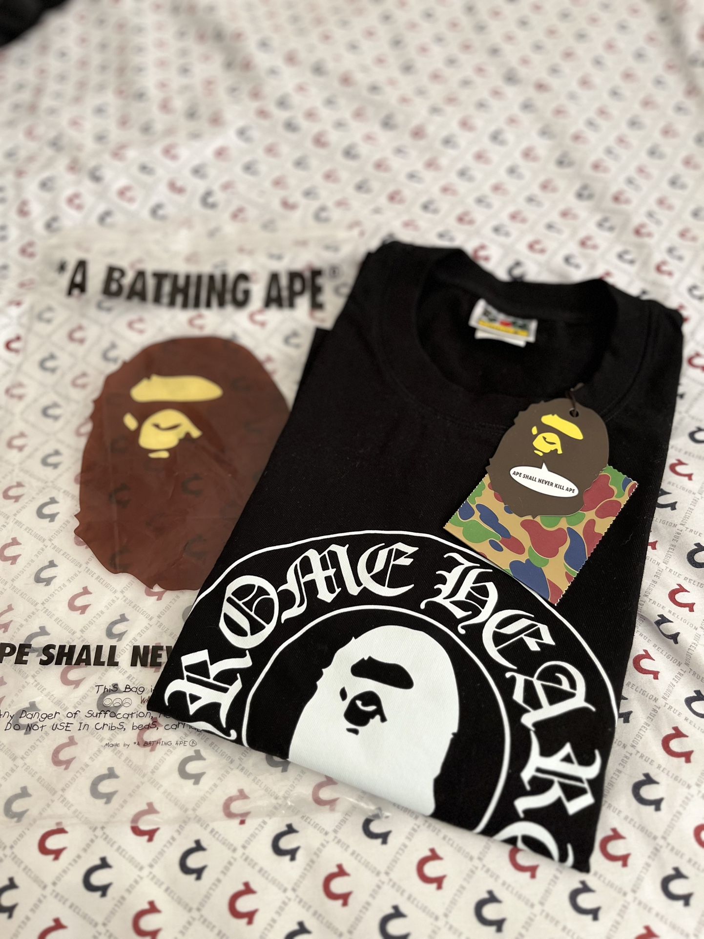 Chrome Of Hearts Bape Shirt