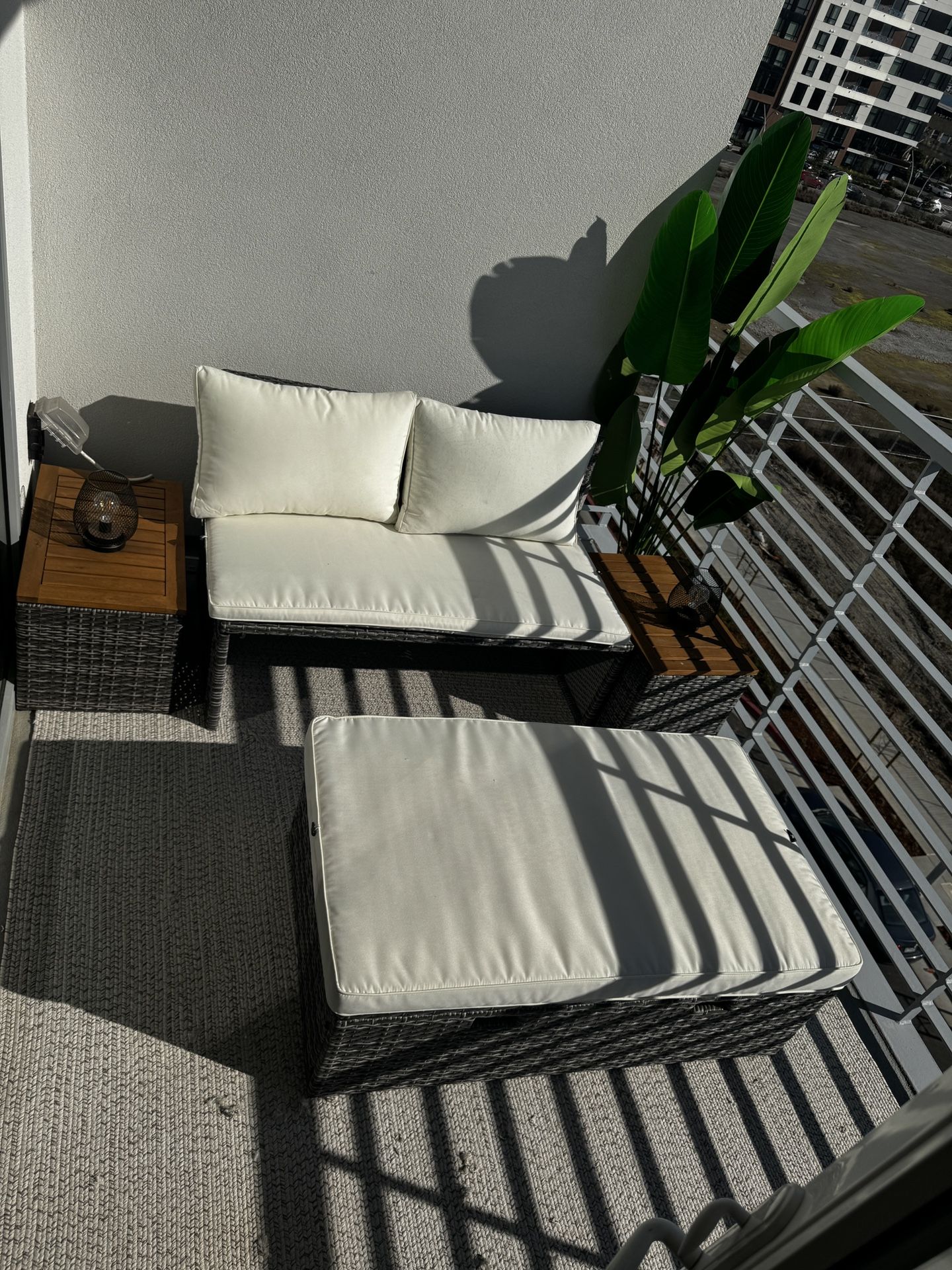 Outdoor Lounge Chair Furniture  Patio Daybed with Cushions