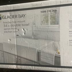 Glacier Bay 34 Inch Double bowel Apron Front Kitchen Sink