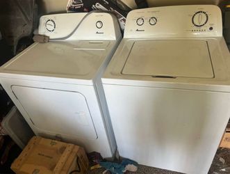 Amana Side-by-Side Top Load Washer and Gas Dryer Set