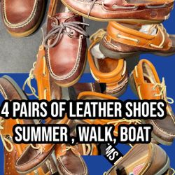 Leather 4 Pairs 9-9.5 Size Shoes Timberland, SIDER, HILFIGER 