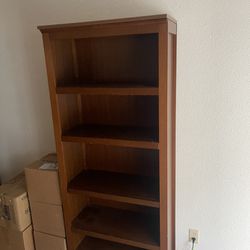 Brown Wooden Bookcase / Shelves Good Condition 