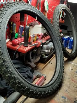 2 20in bike tires with inner tubes