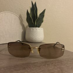 CHANEL Women Rimless Brown Gradient Sunglasses